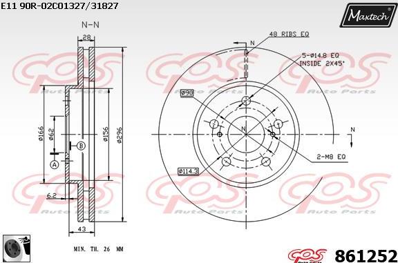 Maxtech 71810223 - Bələdçi Bolt, əyləc kaliperi furqanavto.az