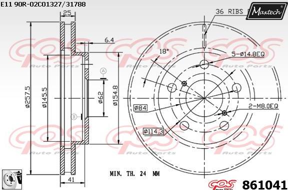 Maxtech 71810227 - Bələdçi Bolt, əyləc kaliperi furqanavto.az