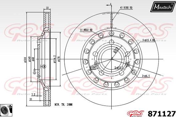 Maxtech 71810274 - Bələdçi Bolt, əyləc kaliperi furqanavto.az