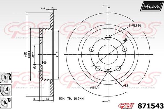 Maxtech 857122 - Əyləc Diski furqanavto.az