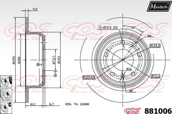 Maxtech 861320 - Əyləc Diski furqanavto.az