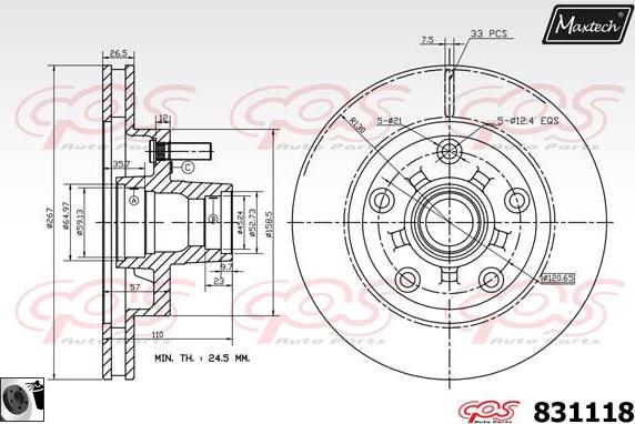 Maxtech 72940027 - Piston, əyləc kaliperi furqanavto.az