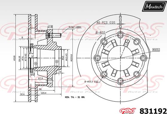 Maxtech 72954065 - Piston, əyləc kaliperi furqanavto.az