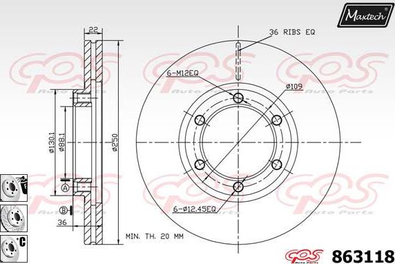 Maxtech 861248 - Əyləc Diski furqanavto.az