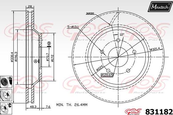 Maxtech 72938060 - Piston, əyləc kaliperi furqanavto.az