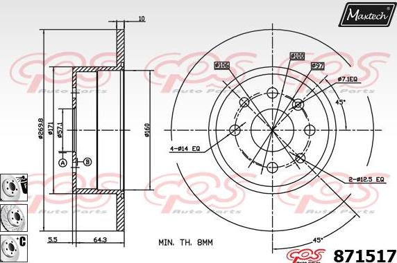 Maxtech 72938005P - Piston, əyləc kaliperi furqanavto.az