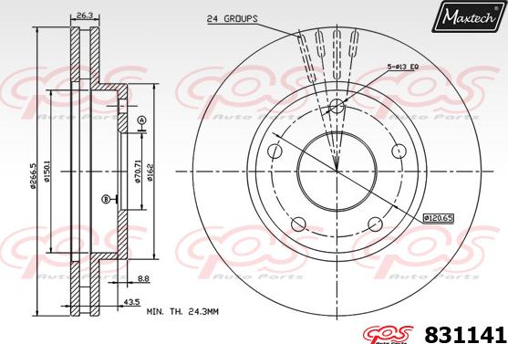 Maxtech 72718003 - İdarəetmə elementi, dayanacaq əyləcinin kaliperi furqanavto.az