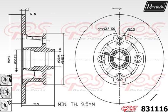 Maxtech 72718002 - İdarəetmə elementi, dayanacaq əyləcinin kaliperi furqanavto.az