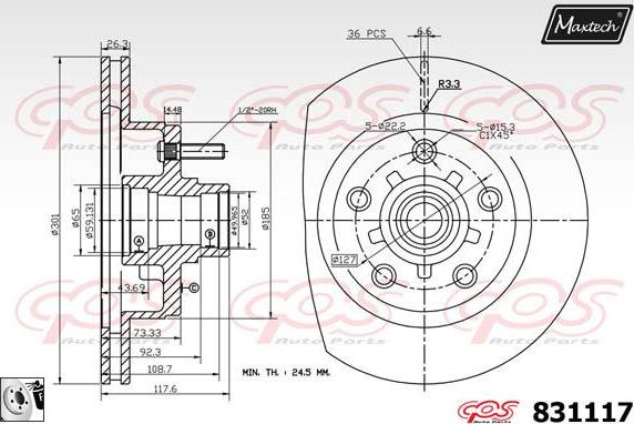 Maxtech 72718025 - İdarəetmə elementi, dayanacaq əyləcinin kaliperi furqanavto.az