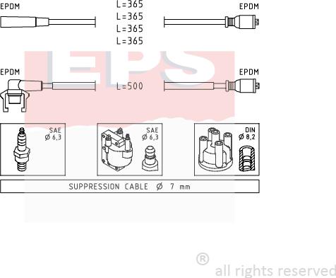 MDR EPS-1501 332 - Alovlanma kabeli dəsti furqanavto.az