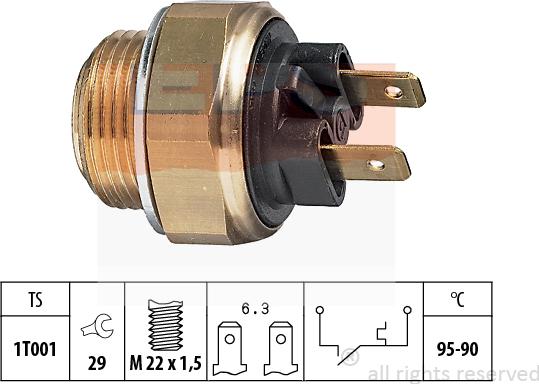 MDR EPS-1850 020 - Temperatur açarı, radiator/kondisioner ventilyatoru furqanavto.az