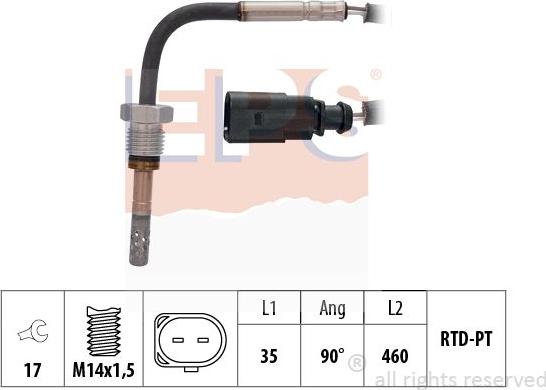 MDR EPS-1220 036 - Sensor, işlənmiş qazın temperaturu furqanavto.az