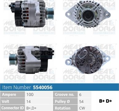 Meat & Doria 5540056 - Alternator furqanavto.az