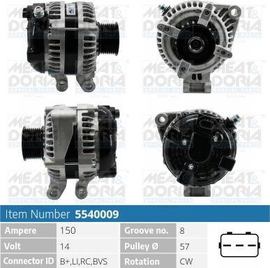 Meat & Doria 5540009 - Alternator furqanavto.az