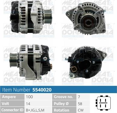 Meat & Doria 5540020 - Alternator furqanavto.az