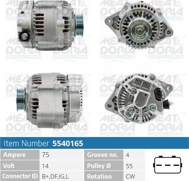 Meat & Doria 5540165 - Alternator furqanavto.az