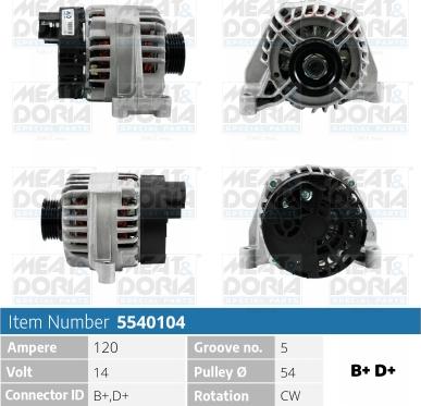 Meat & Doria 5540104 - Alternator furqanavto.az