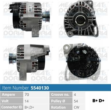 Meat & Doria 5540130 - Alternator furqanavto.az