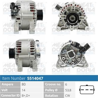 Meat & Doria 5514047 - Alternator furqanavto.az