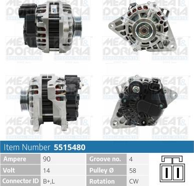 Meat & Doria 5515480 - Alternator furqanavto.az