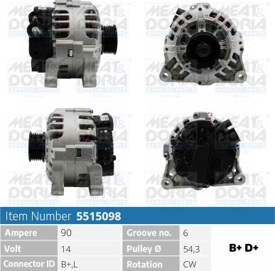 Meat & Doria 5515098 - Alternator furqanavto.az