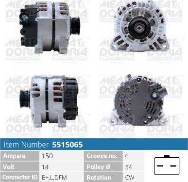 Meat & Doria 5515065 - Alternator furqanavto.az