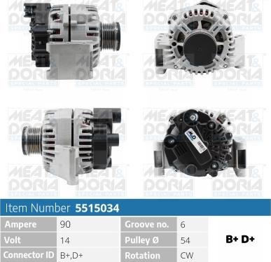 Meat & Doria 5515034 - Alternator furqanavto.az