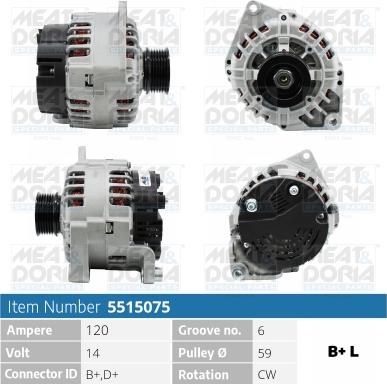 Meat & Doria 5515075 - Alternator furqanavto.az