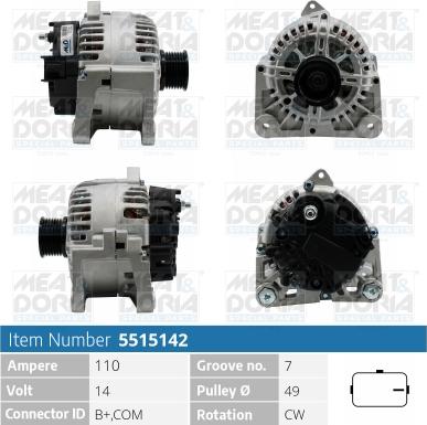 Meat & Doria 5515142 - Alternator furqanavto.az