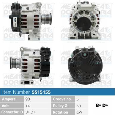 Meat & Doria 5515155 - Alternator furqanavto.az