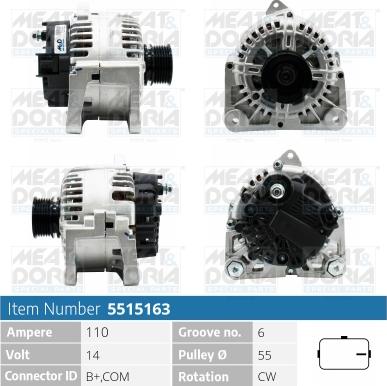 Meat & Doria 5515163 - Alternator furqanavto.az