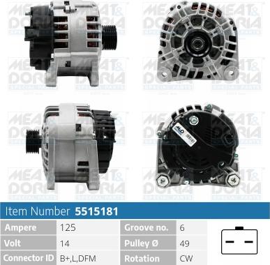 Meat & Doria 5515181 - Alternator furqanavto.az