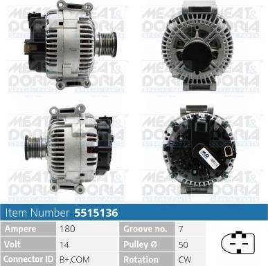 Meat & Doria 5515136 - Alternator furqanavto.az