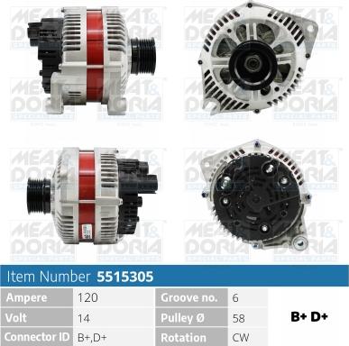 Meat & Doria 5515305 - Alternator furqanavto.az