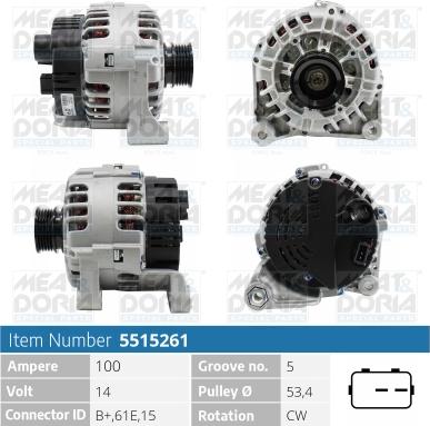 Meat & Doria 5515261 - Alternator furqanavto.az