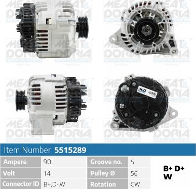 Meat & Doria 5515289 - Alternator furqanavto.az