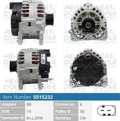 Meat & Doria 5515232 - Alternator furqanavto.az