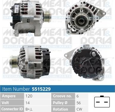 Meat & Doria 5515229 - Alternator furqanavto.az