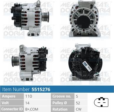 Meat & Doria 5515276 - Alternator furqanavto.az