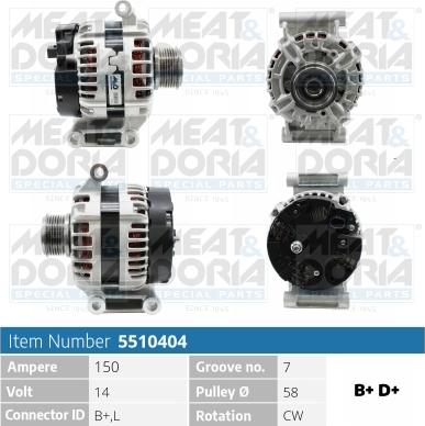 Meat & Doria 5510404 - Alternator furqanavto.az