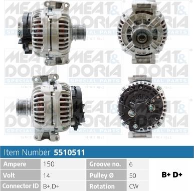 Meat & Doria 5510511 - Alternator furqanavto.az