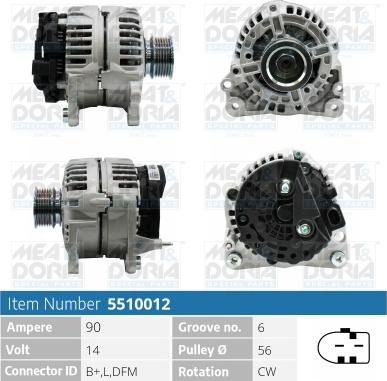 Meat & Doria 5510012 - Alternator furqanavto.az