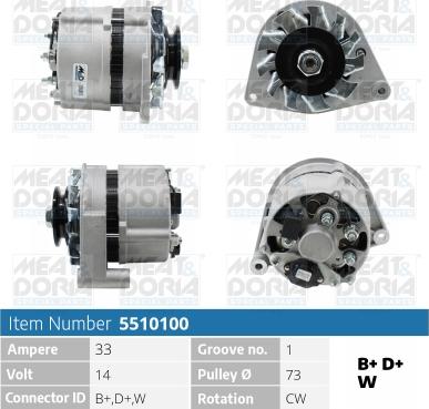 Meat & Doria 5510100 - Alternator furqanavto.az