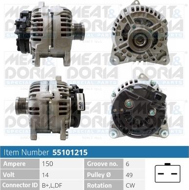 Meat & Doria 55101215 - Alternator furqanavto.az