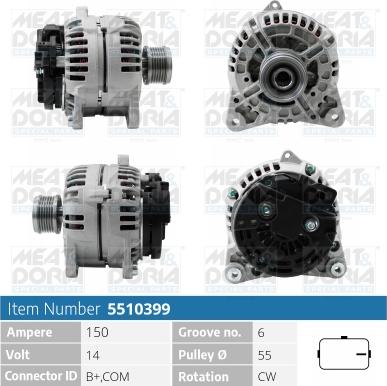 Meat & Doria 5510399 - Alternator furqanavto.az