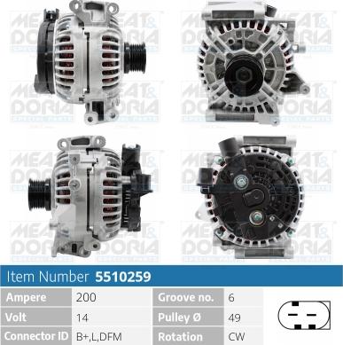 Meat & Doria 5510259 - Alternator furqanavto.az