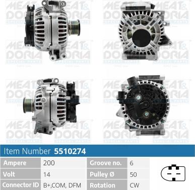 Meat & Doria 5510274 - Alternator furqanavto.az