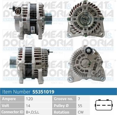 Meat & Doria 55351019 - Alternator furqanavto.az