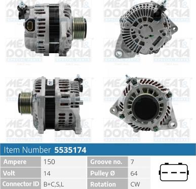 Meat & Doria 5535174 - Alternator furqanavto.az