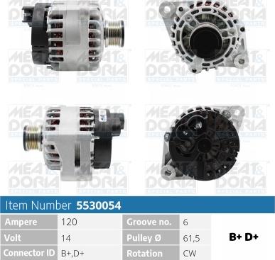 Meat & Doria 5530054 - Alternator furqanavto.az